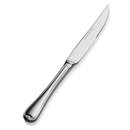 Bon Chef S915 European Steak Knife W/ Solid Handle, Renoir, 18/10 Stainless-cityfoodequipment.com