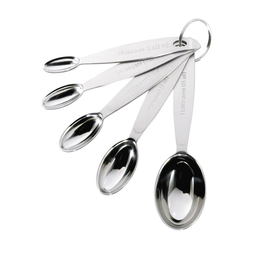 Vollrath 46588 6 Piece Oval Measuring Spoon Set - 1/8 Tsp - 1 Tbsp, 18 ga Stainless-cityfoodequipment.com