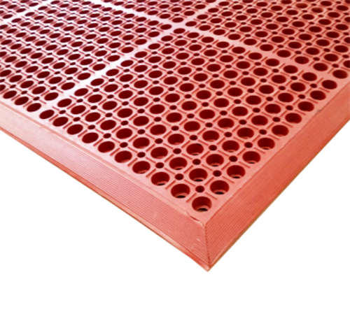Cactus Mat 4420-RSWB VIP Duralok Mat w/ Bevel - Single, 3' x 5', Red-cityfoodequipment.com