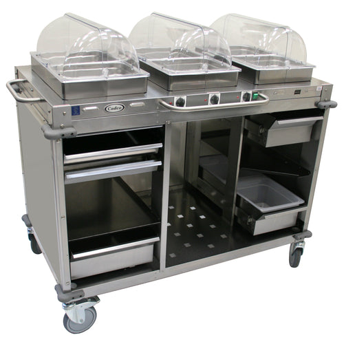 Cadco CBC-HHH 55 1/2" Hot Food Table w/ (3) Wells & Undershelf, 120v-cityfoodequipment.com