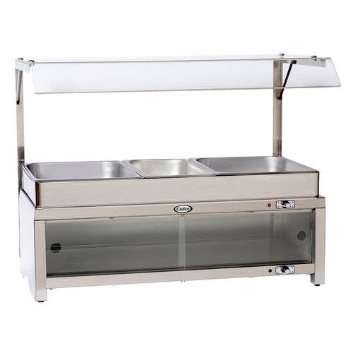 Cadco CMLBCSG Warming Cabinet W/ Sneeze Guard & Buffet Server Top-cityfoodequipment.com