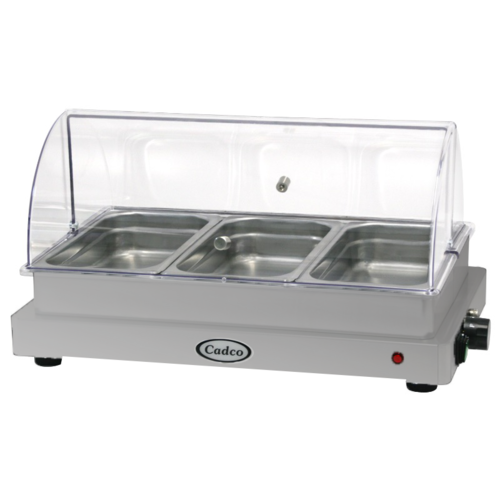 Cadco WTBS-3N-HD 24" Countertop Buffet Warmer w/ (3) Third-Size Pans - Stainless, 120v-cityfoodequipment.com