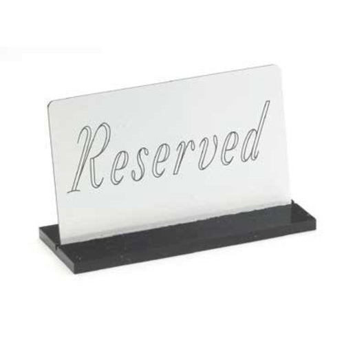 Cal-Mil 956-10 "Reserved" Table Sign - 3" x 5", Silver-cityfoodequipment.com