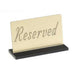 Cal-Mil 956-11 "Reserved" Table Sign - 5" x 3", Metal, Gold-cityfoodequipment.com