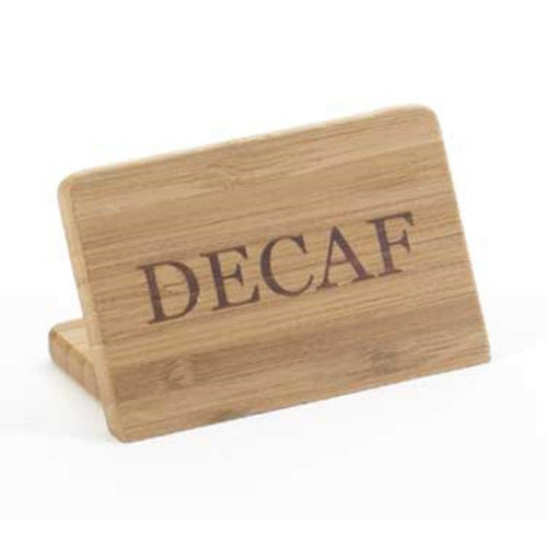 Cal-Mil 606-2 "Decaf" Table Sign - 2" x 3", Bamboo-cityfoodequipment.com