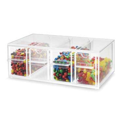Cal-Mil 393 Countertop Acrylic Topping Bin, 13" x 8" x 5", Notched-cityfoodequipment.com