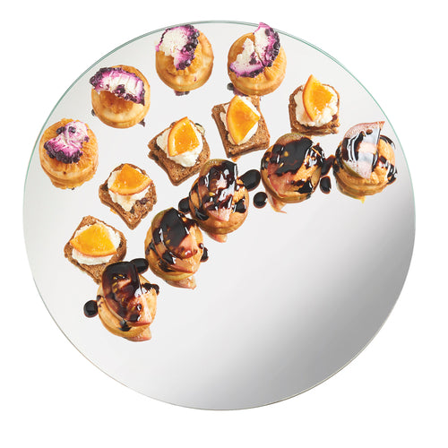 Cal-Mil 414-16 16" Round Display Tray - Acrylic, Mirror-cityfoodequipment.com