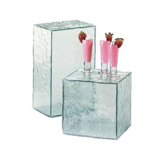 Cal-Mil 432-13-43 Rectangular Buffet Riser - 13"W x 8"D x 6"H, Faux Glass, Aqua-cityfoodequipment.com