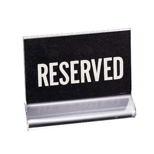 Cal-Mil 500 Reserved Tabletop Menu Card Holder - 4 1/2" x 3 1/2", Acrylic, Clear-cityfoodequipment.com