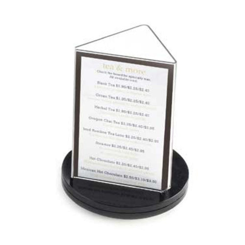 Cal-Mil 507 3 Sided Tabletop Menu Card Holder - 4" x 6", Acrylic, Black-cityfoodequipment.com