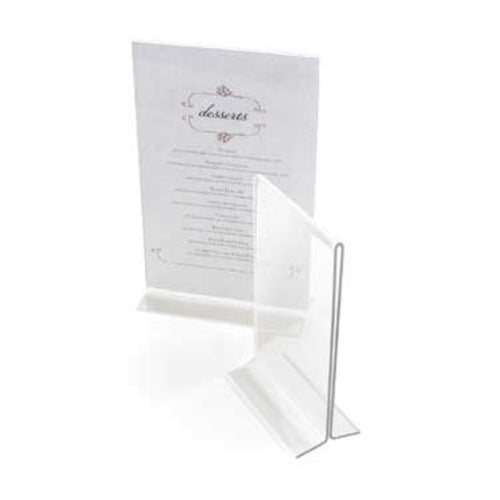 Cal-Mil 512 Tabletop Menu Card Holder - 4" x 6", Acrylic, Clear-cityfoodequipment.com