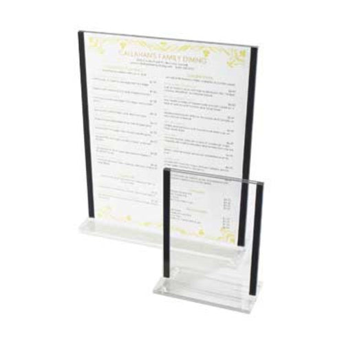 Cal-Mil 536-13 Tabletop Menu Card Holder - 8 1/2" x 11", Acrylic, Clear-cityfoodequipment.com
