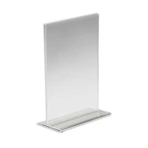 Cal-Mil 580 Tabletop Menu Card Holder - 5" x 7", Acrylic, Clear-cityfoodequipment.com