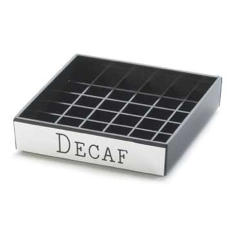 Cal-Mil 632-2 4" Square Decaf Engraved Drip Tray, Black w/ Silver Trim-cityfoodequipment.com