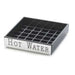 Cal-Mil 632-3 4" Square Hot Water Engraved Drip Tray, Black w/ Silver Trim-cityfoodequipment.com
