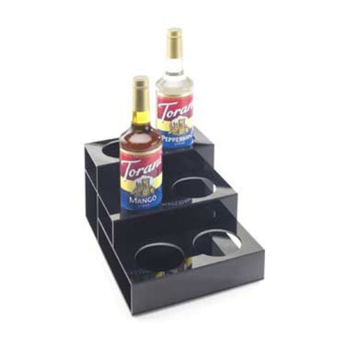 Cal-Mil 677 3 Tier Bottle Organizer w/ 6 Bottle Capacity, Black Acrylic-cityfoodequipment.com