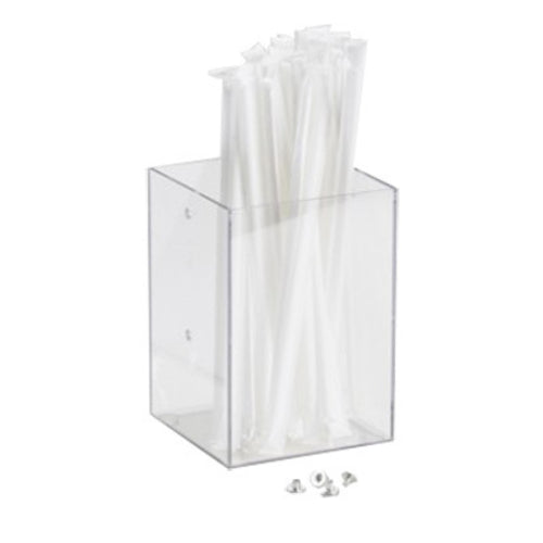 Cal-Mil 787-12 1 Compartment Straw Holder - 4" x 4" x 6", Clear-cityfoodequipment.com