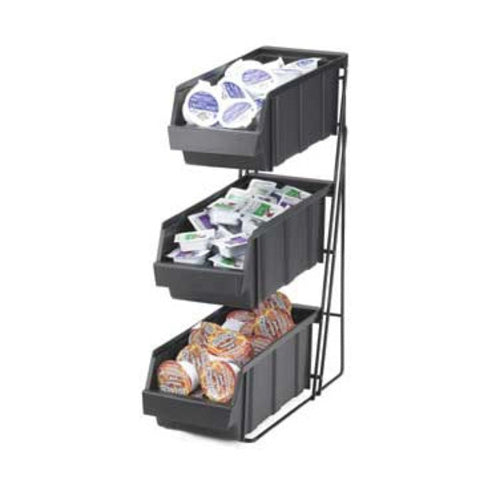 Cal-Mil 841 Condiment Organizer w/ (3) Bins - Black-cityfoodequipment.com
