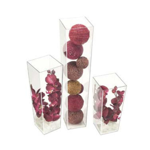 Cal-Mil 879-24 5" Square Display Vase - 24"H, Plastic, Clear-cityfoodequipment.com