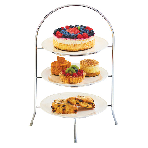 Cal-Mil 977-10-49 3 Tier Display Or Server w/ Arched Chrome Frame, 20" High-cityfoodequipment.com