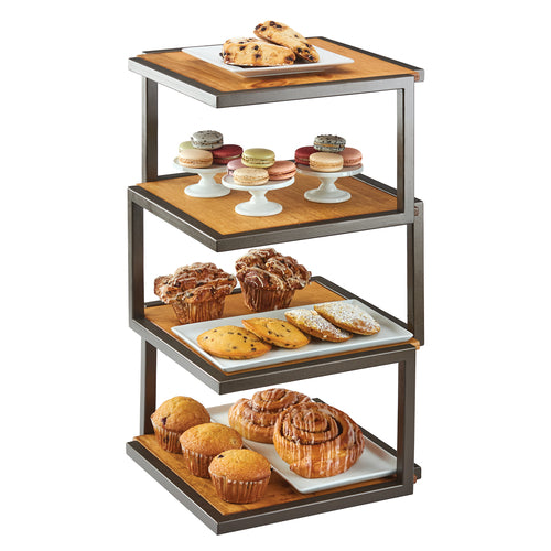 Cal-Mil 3918-84 13 1/2" Square Riser w/ (4) Shelves, Bronze-cityfoodequipment.com