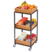 Cal-Mil 3921-84 3 Tier Merchandiser Cart, 14 3/4" x 14 3/4" x 35", Bronze-cityfoodequipment.com