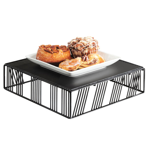Cal-Mil 432-3-13 12" Square Display Riser - 3 1/4"H, Wire, Black-cityfoodequipment.com