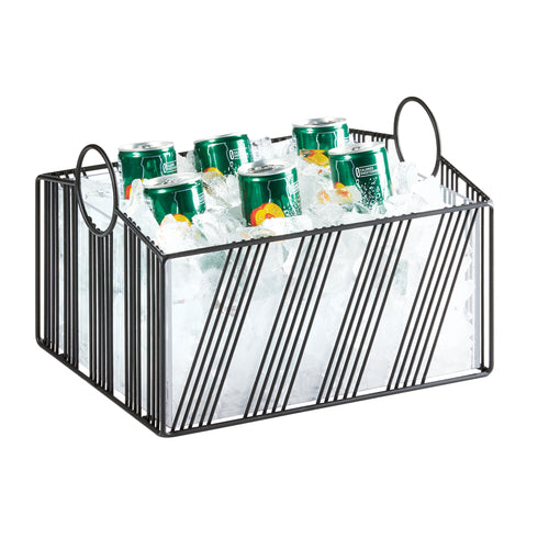 Cal-Mil 41115-10-13 Rectangular Ice Housing - 13 1/4"L x 12 7/8"W x 8 1/8"H, Wire, Black-cityfoodequipment.com