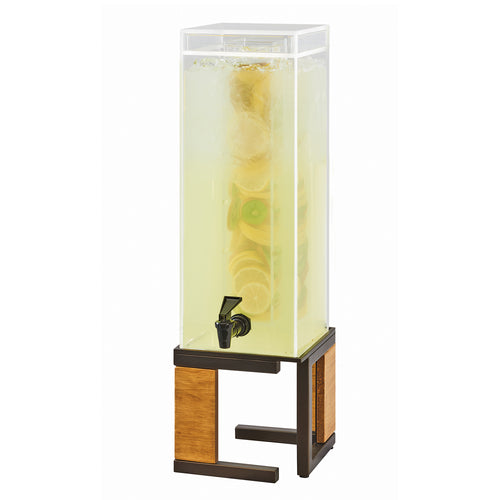 Cal-Mil 3906-3INF-84 3 gal Beverage Dispenser w/ Infuser - Plastic Container, Wood/Bronze Base-cityfoodequipment.com