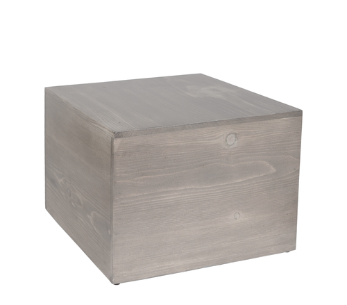 Cal-Mil 432-9-110 12" Square Cube Riser - 9"H, Pine Wood, Gray Wash-cityfoodequipment.com
