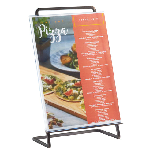 Cal-Mil 3925-811-84 Tabletop Menu Card Holder - 8 1/2"W x 12 3/4"H, Metal, Bronze-cityfoodequipment.com