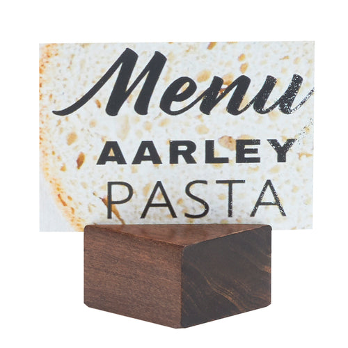 Cal-Mil 4013-78 Tabletop Menu Card Holder w/ Diagonal Slot- 1 3/4"W x 1 1/8"H, Walnut-cityfoodequipment.com