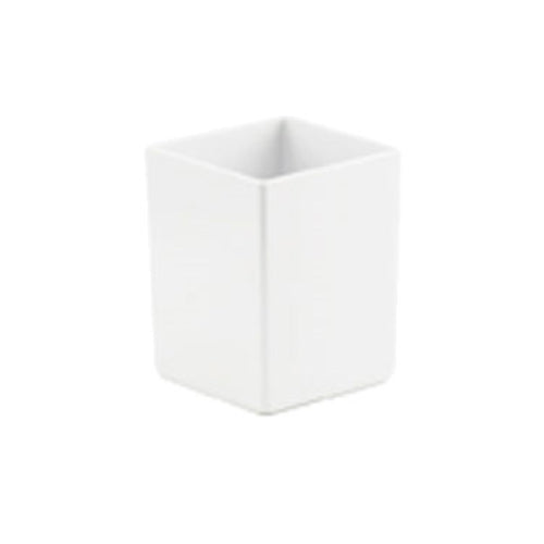 Cal-Mil C1432BODY Square 1 Compartment Condiment Jar - White-cityfoodequipment.com