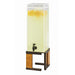 Cal-Mil 3906-3-84 3 gal Beverage Dispenser w/ Ice Tube - Plastic Container, Wood/Bronze Base-cityfoodequipment.com