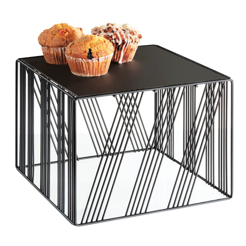 Cal-Mil 432-9-13 12" Square Display Riser - 9"H, Wire, Black-cityfoodequipment.com