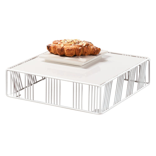 Cal-Mil 432-3-15 12" Square Portland Riser - 3 1/4"H, Wire, White-cityfoodequipment.com