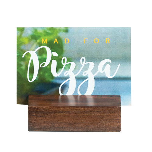 Cal-Mil 4014-78 Tabletop Menu Card Holder - 3 1/4"W x 1"H, Walnut-cityfoodequipment.com