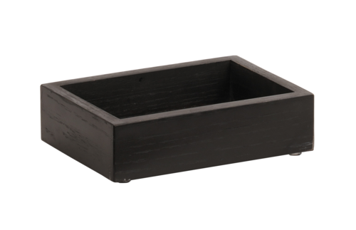 Cal-Mil 3932-87 Rectangular Condiment Caddy - 7 1/4" x 5 1/2" x 6 1/2"H, Wood, Black-cityfoodequipment.com