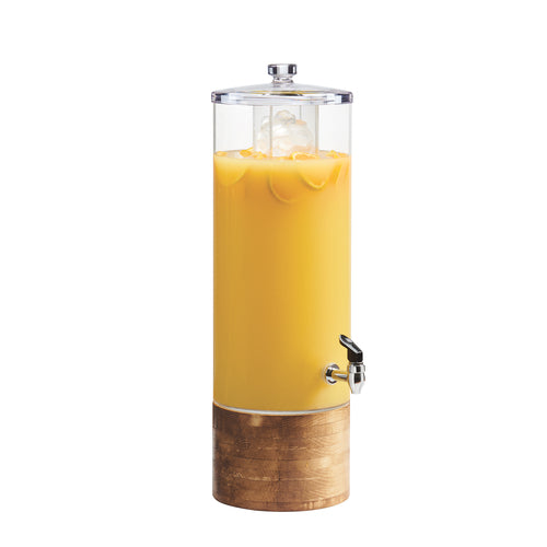 Cal-Mil 4306-3-99 3 gal Beverage Dispenser w/ Ice Chamber - Plastic Container, Reclaimed Wood Base-cityfoodequipment.com