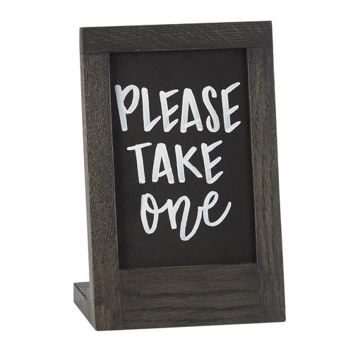 Cal-Mil 3818-46-87 Chalkboard Sign - 5 1/2"W x 8 1/4"H, Oak Frame, Dark Gray-cityfoodequipment.com