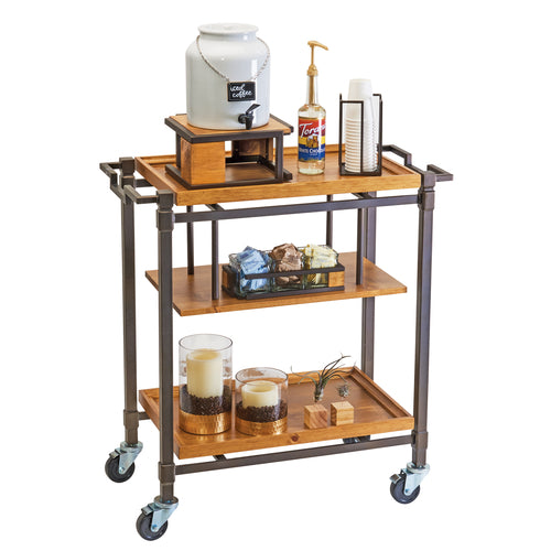 Cal-Mil 3913-84 Mobile Beverage Cart w/ (3) Shelves, Bronze-cityfoodequipment.com