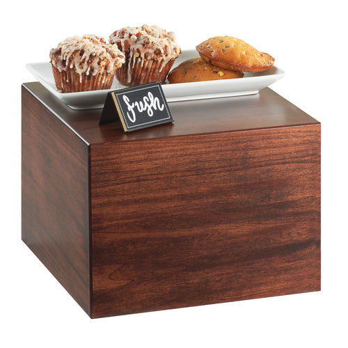 Cal-Mil 432-9-78 12" Square Display Riser - 9"H, Walnut-cityfoodequipment.com