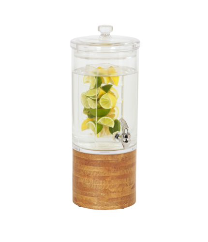 Cal-Mil 4306-1INF-99 1 1/2 gal Beverage Dispenser w/ Infuser - Polycarbonate Container, Rustic Pine Wood Base-cityfoodequipment.com