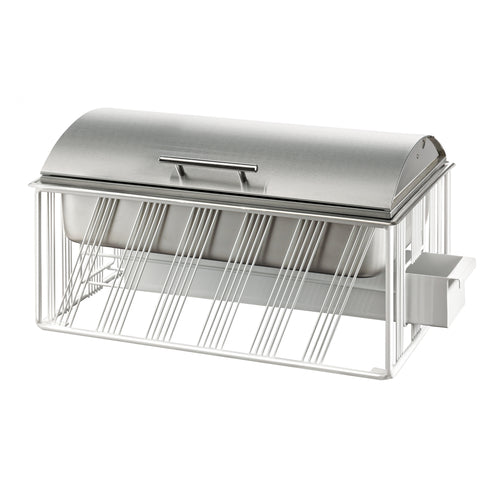 Cal-Mil 4113-15 8 qt Chafer w/ Hinged Lid - 22"W x 13 1/2"D x 12"H, White-cityfoodequipment.com