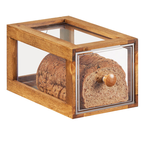 Cal-Mil 4200-1-99 1 Drawer Bread Case - 7 3/8"W x 13"D x 6 3/4"H, Plastic Case, Rustic Pine Frame-cityfoodequipment.com