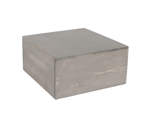 Cal-Mil 432-6-110 12" Square Cube Riser - 6"H, Pine Wood, Gray Wash-cityfoodequipment.com