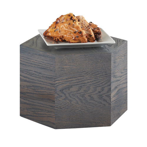 Cal-Mil 435-8-83 Hexagon Display Riser - 12"D x 8"H, Oak Wood, Gray-cityfoodequipment.com