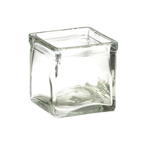 Cal-Mil C4X4GLCN Square 1 Compartment Condiment Jar - Clear-cityfoodequipment.com