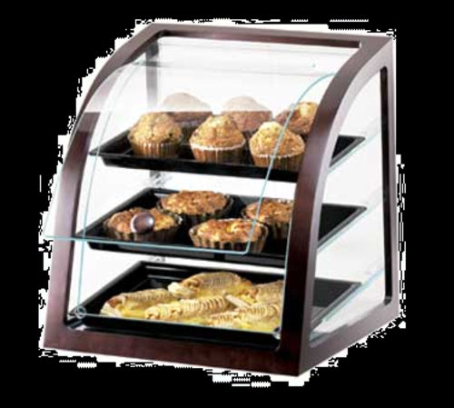 Cal-Mil P255-52S Countertop Display Case w/ Rear Door & Euro Front, Dark Wood Trim-cityfoodequipment.com