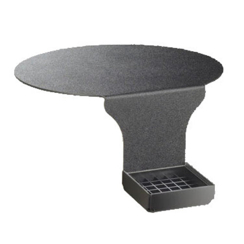 Cal-Mil DM005 Drip Tray W/ Round Base Support & 6" Drop, Black Plastic-cityfoodequipment.com
